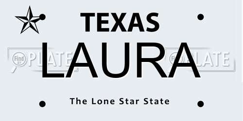 LAURA Texas License Plate