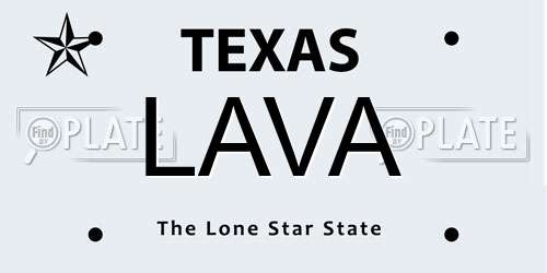 LAVA Texas License Plate