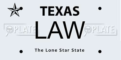 LAW Texas License Plate