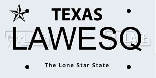 LAWESQ Texas License Plate