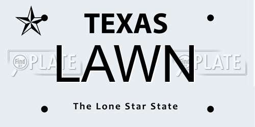 LAWN Texas License Plate