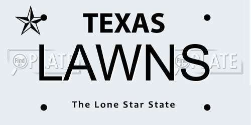 LAWNS Texas License Plate