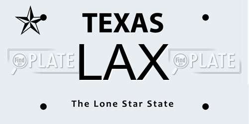 LAX Texas License Plate