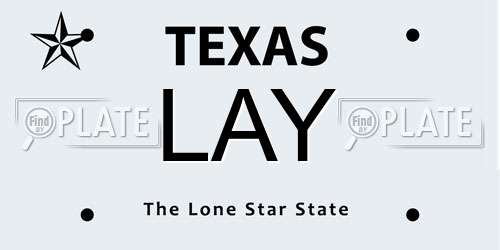 LAY Texas License Plate