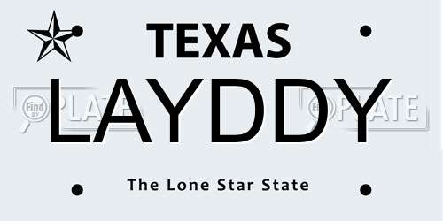 LAYDDY Texas License Plate