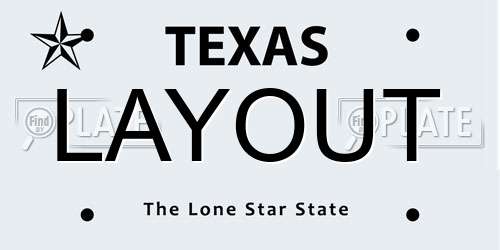 LAYOUT Texas License Plate