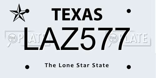 LAZ577 Texas License Plate