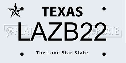 LAZB22 Texas License Plate