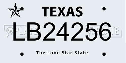 LB24256 Texas License Plate