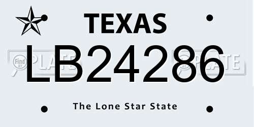 LB24286 Texas License Plate