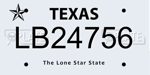 LB24756 Texas License Plate