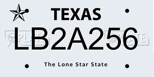 LB2A256 Texas License Plate