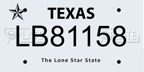 LB81158 Texas License Plate