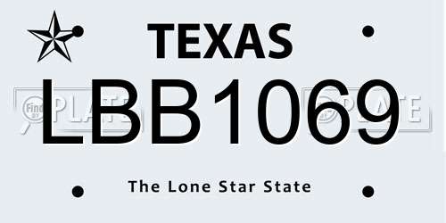 LBB1069 Texas License Plate