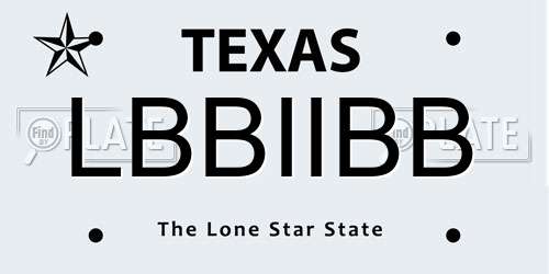 LBBIIBB Texas License Plate