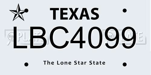LBC4099 Texas License Plate