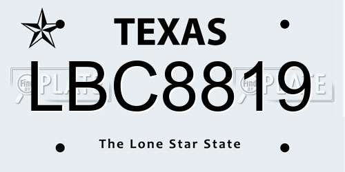 LBC8819 Texas License Plate