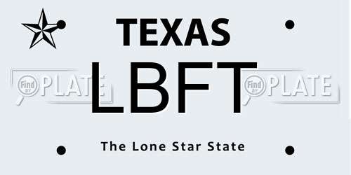 LBFT Texas License Plate
