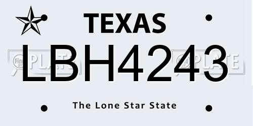 LBH4243 Texas License Plate