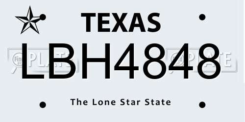 LBH4848 Texas License Plate