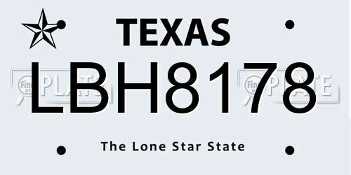 LBH8178 Texas License Plate