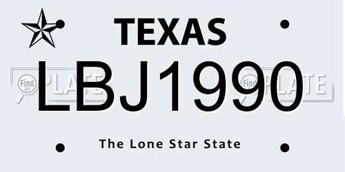 LBJ1990 Texas License Plate