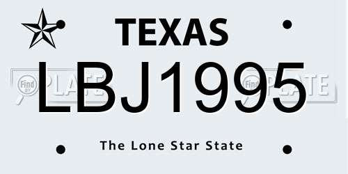 LBJ1995 Texas License Plate