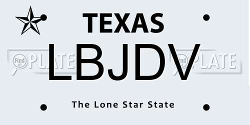 LBJDV Texas License Plate