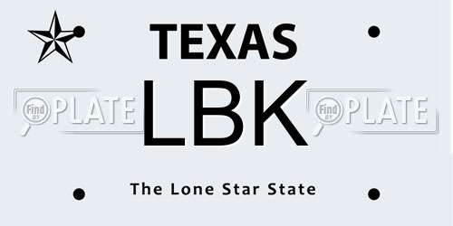 LBK Texas License Plate
