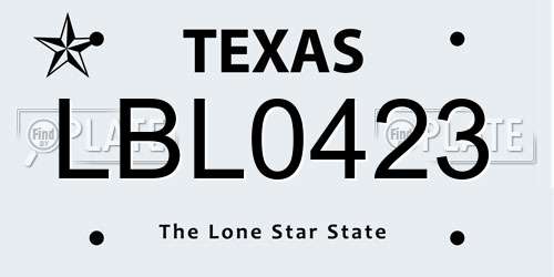 LBL0423 Texas License Plate