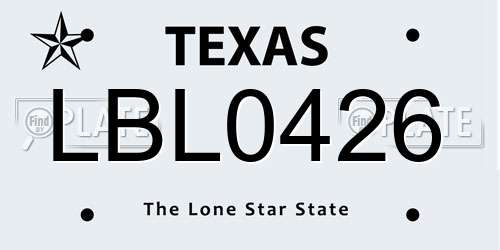LBL0426 Texas License Plate
