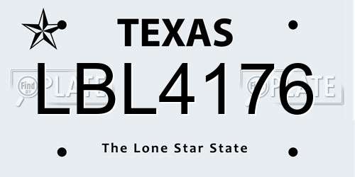 LBL4176 Texas License Plate