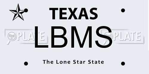 LBMS Texas License Plate