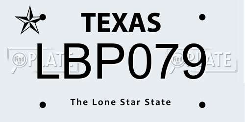 LBP079 Texas License Plate