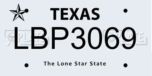 LBP3069 Texas License Plate