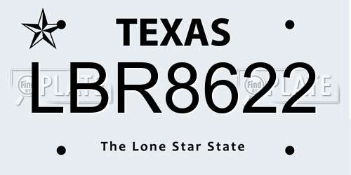 LBR8622 Texas License Plate