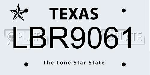 LBR9061 Texas License Plate