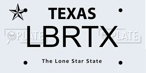 LBRTX Texas License Plate