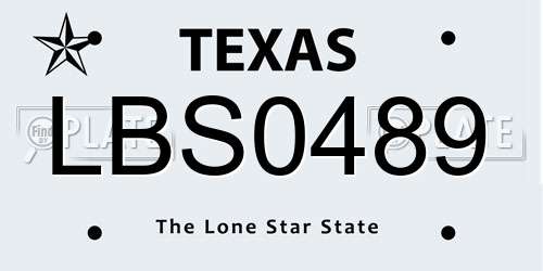 LBS0489 Texas License Plate