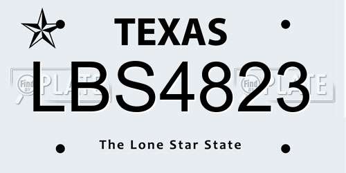 LBS4823 Texas License Plate