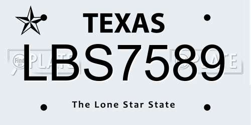 LBS7589 Texas License Plate