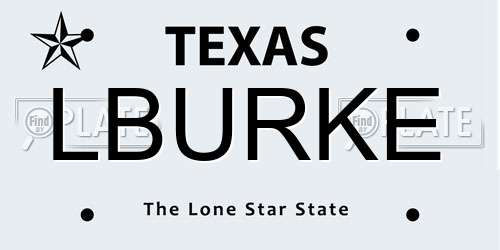 LBURKE Texas License Plate