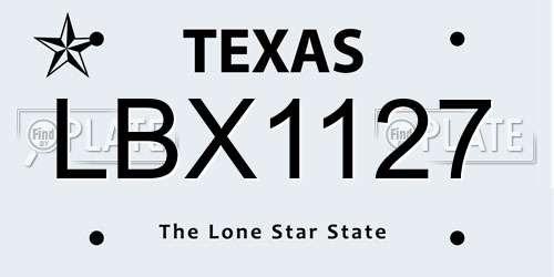 LBX1127 Texas License Plate