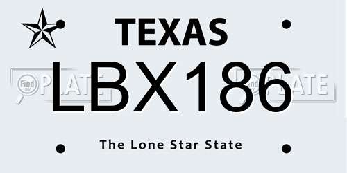 LBX186 Texas License Plate