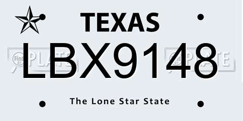 LBX9148 Texas License Plate