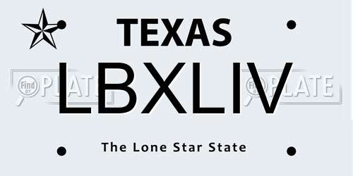LBXLIV Texas License Plate