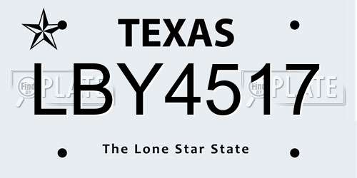LBY4517 Texas License Plate