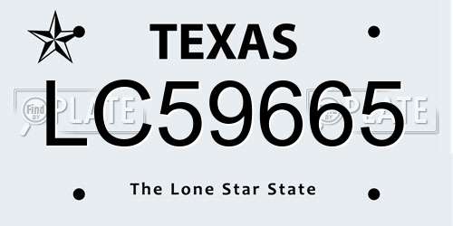 LC59665 Texas License Plate