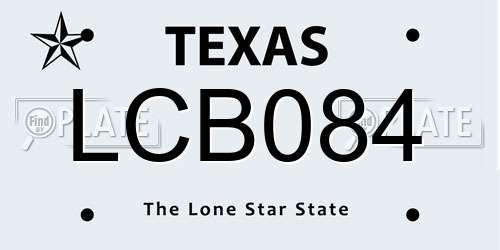 LCB084 Texas License Plate