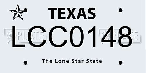 LCC0148 Texas License Plate